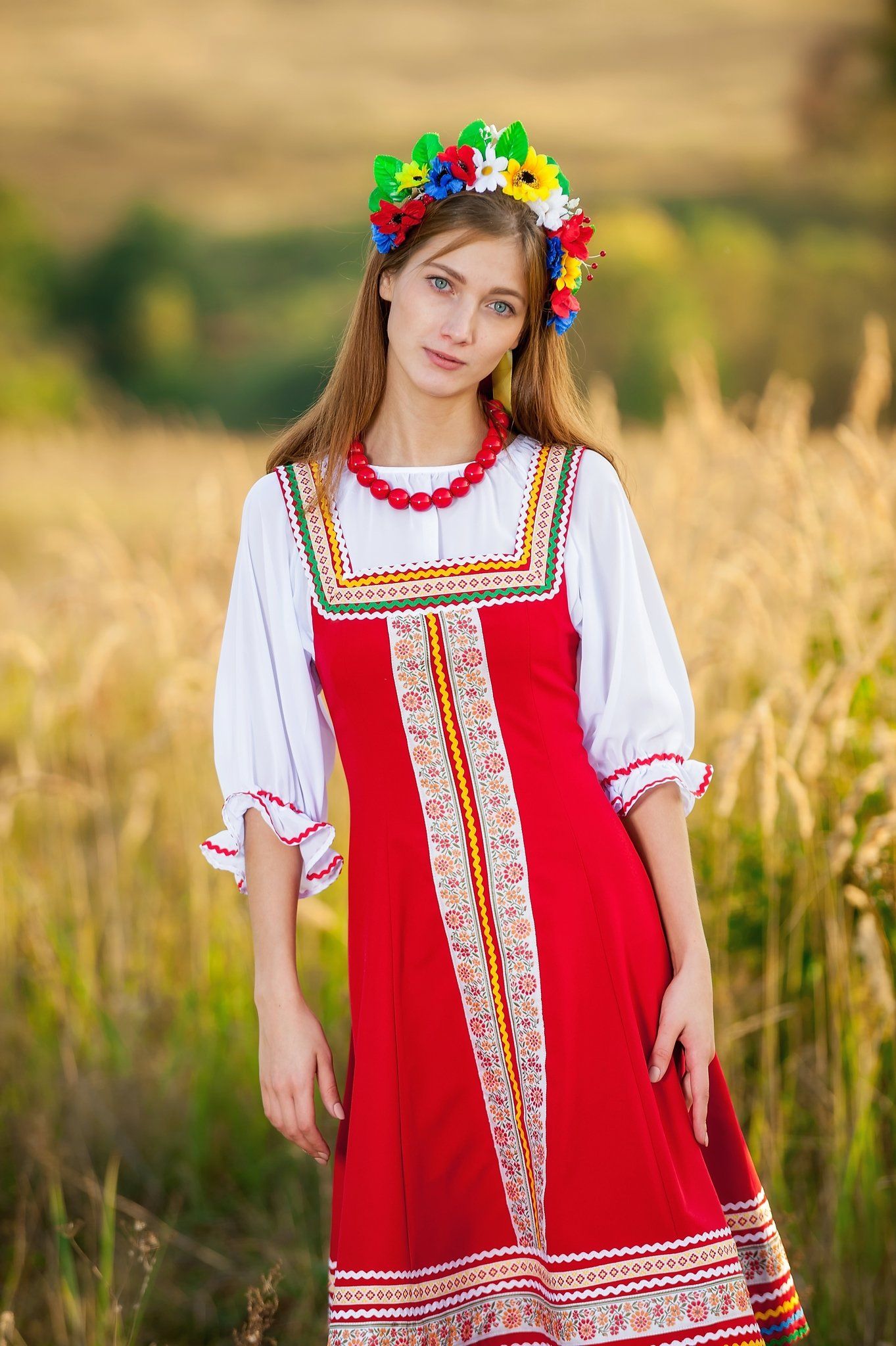 Women in Slavic costumes in Yantai