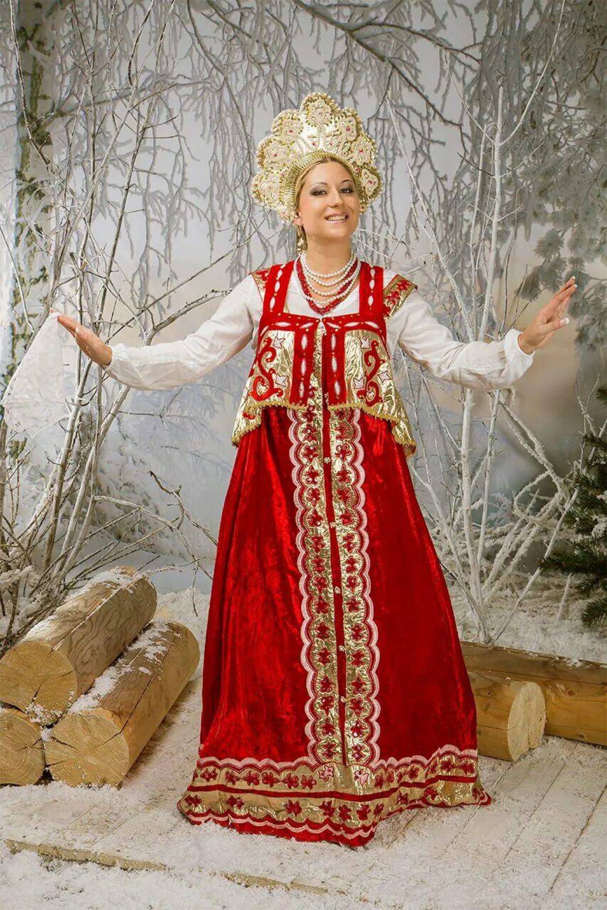 Girls in Slavic costumes in Yantai