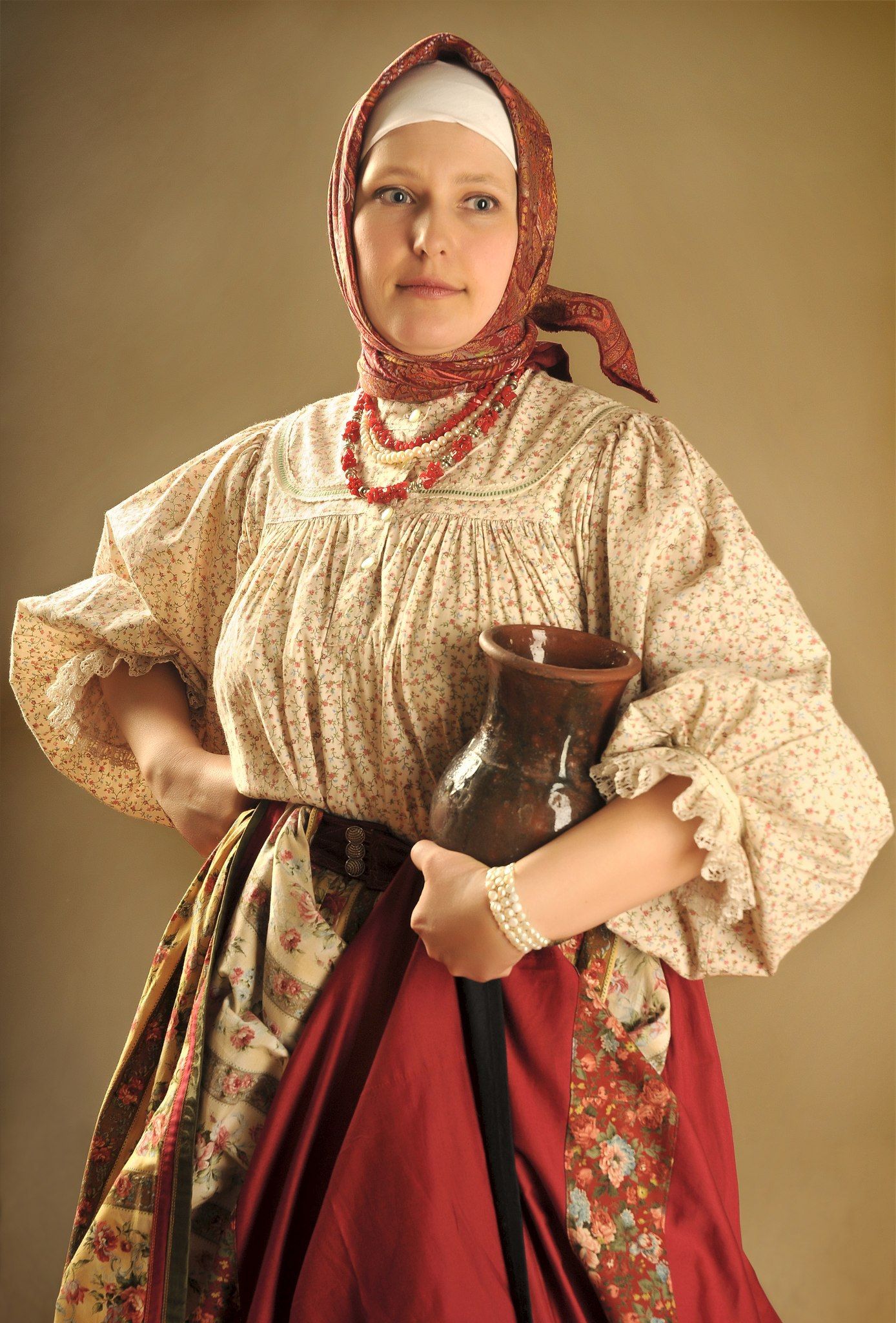 Girls in Slavic costumes in Yantai